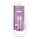 Daten- und Ladekabel | Apple Lightning, 8-poliger Stecker - USB-A-Stecker | 2,0 m | Weiß