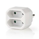 Stromverteiler  |  2-Wege  |  Euro-Steckdose  |  Weiß