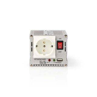 Wechselrichter modifizierte Sinuswelle | 24 V DC – 230 V AC | 300 W | 1x Schuko/1x USB-Ausgang