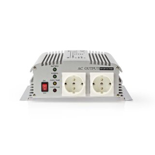 Wechselrichter modifizierte Sinuswelle | 12 V DC – 230 V AC | 1000 W | 2x Schuko-Ausgang | Ladefunktion