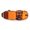Kamerarucksack  |  290 x 410 x 150 mm  |  10 Innentaschen  |  Schwarz/Orange