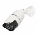 Dummy-Überwachungskamera  |  Bullet  |  IP44  |  Weiß Kamera Fake