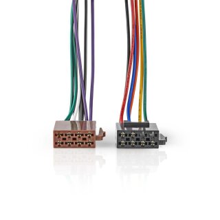 Standard-ISO-Kabel  |  Radioanschluss – 2x Kfz-Anschluss  |  0,15 m  |  Mehrfarbig