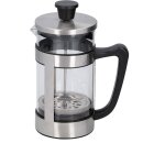 Design French Press 1 Liter 1L Kaffeemaschine und Teebereiter Kaffeebereiter Kaffeepresse Silber - Kaffee Maschine manuell zum drücken ohne Strom Permanent Filter