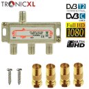 TronicXL Premium Koax Antennenverteiler HD 3D 4K...