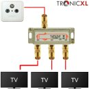 TronicXL Premium Koax Antennenverteiler HD 3D 4K Verteiler Weiche Splitter DVBT DVBT2 DVBC SAT Unicable Kabelfernsehen