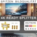 Koax Antennenverteiler HD 3D 4K Verteiler Weiche Splitter DVBT DVBT2 DVBC SAT Unicable 2fach