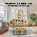 Koax Antennenverteiler HD 3D 4K Verteiler Weiche Splitter DVBT DVBT2 DVBC SAT Unicable 2fach
