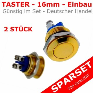 2 x KFZ Hupe gold Hupenknopf Zusatz Taste Motorrad Roller Mofa für Vespa Piaggio Taster