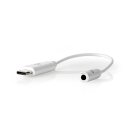 Adapter | USB Typ C Stecker – 3,5mm Buchse weiß Smartphone Kopfhörer Aux