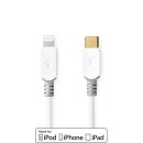 24 Karat Zertifiziertes Kabel für Apple Lightning Stecker 8-polig – USB-C 1m weiß