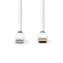 24 Karat Zertifiziertes Kabel für Apple Lightning Stecker 8-polig – USB-C 1m weiß