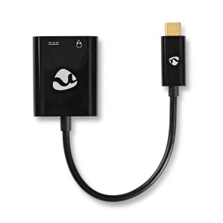 Adapter | USB-C-Stecker - 3,5mm Klinken Buchse + USB-C Kupplung Digital-Analog-Wandler