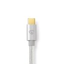 1m I Alu Geflecht I USB Typ C Kabel für Apple Lightning 8 Pin Pol Ladekabel 18W vergoldet