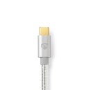 2m I Alu Geflecht I USB Typ C Kabel für Apple Lightning 8 Pin Pol Ladekabel 18W vergoldet