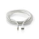 Für Apple Lightning-Kopfhörer-Adapterkabel | Apple Lightning-Stecker, 8-polig – 3,5-mm-Stecker | 1,00 m | Aluminium