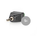5x Klinke AUX Adapter Stecker 3,5 mm zu Terminal Block 3-Pin Schrauben pol