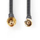 Antennenkabel HSR-200 | SMA-Stecker – SMA-Buchse | 10,0 m | Schwarz