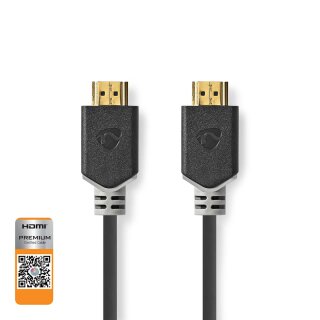 Premium-Hochgeschwindigkeits-HDMI™-Kabel mit Ethernet | HDMI™-Anschluss – HDMI™-Anschluss | 5,00 m | Anthrazit