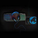 Gaming-Combo-Kit | 4-in-1 | Tastatur, Headset, Maus und Mousepad | Deutsches Layout | Schwarz