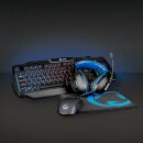 Gaming-Combo-Kit | 4-in-1 | Tastatur, Headset, Maus und Mousepad | Deutsches Layout | Schwarz