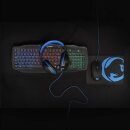 Gaming-Combo-Kit | 4-in-1 | Tastatur, Headset, Maus und Mousepad | Deutsches Layout | Schwarz