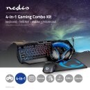 Gaming-Combo-Kit | 4-in-1 | Tastatur, Headset, Maus und Mousepad | Nordic-Layout | Schwarz