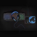 Gaming-Combo-Kit | 4-in-1 | Tastatur, Headset, Maus und Mousepad | Nordic-Layout | Schwarz