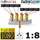 8-fach Premium Koax Antennenverteiler HD 3D 4K Verteiler Weiche Splitter DVBT DVBT2 DVBC