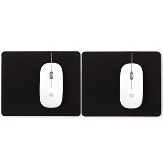 2 Stück Kabelgebundene USB Maus Mauspad ergonomisch Set Slim Flat Design 1000dpi für Computer Pc Laptop Desktop Notebook weiß